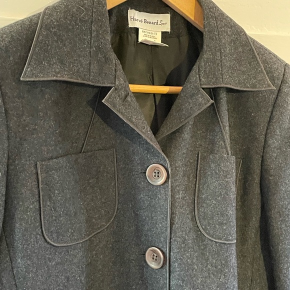 40s Western style Harve Bernard charcoal wool jacket size 6 - Picture 3 of 7